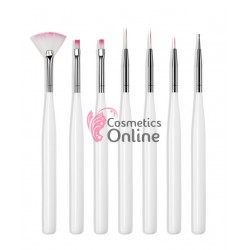 Pensule de unghii set de  7 bucati pentru constructie gel uv si decor Crem art PNS18